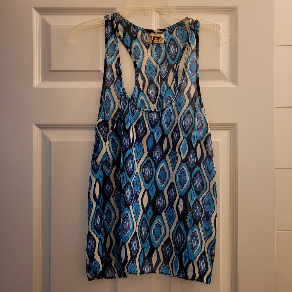 Show Me Your Mumu blue geometric print flowy tank top